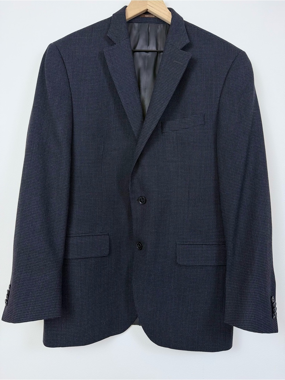 Peter Millar Navy Textured Two-Button Sport Coat Blazer Wool  Made in Canada